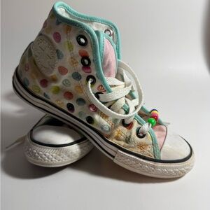 Converse Chuck Taylor All Star High Top Polka Dot Kids 2.5 Pastel Smiley